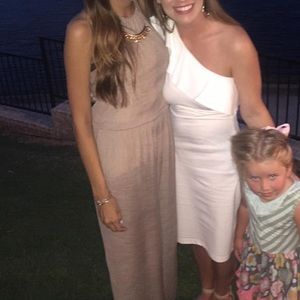 Tan linen jumpsuit size small